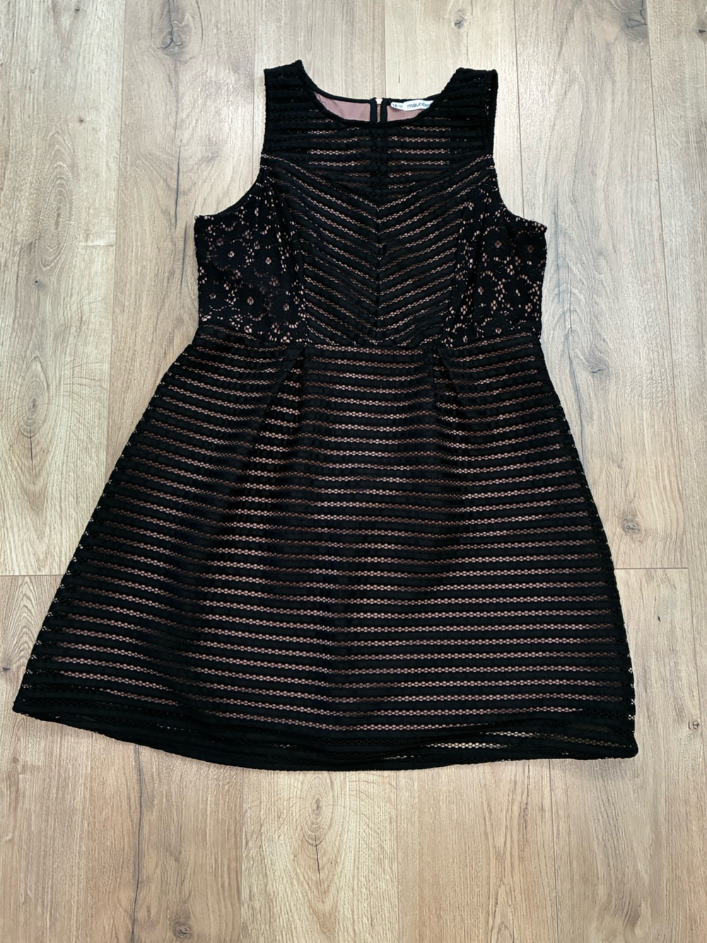 Maurices Black Lace Dress with Blush Lining